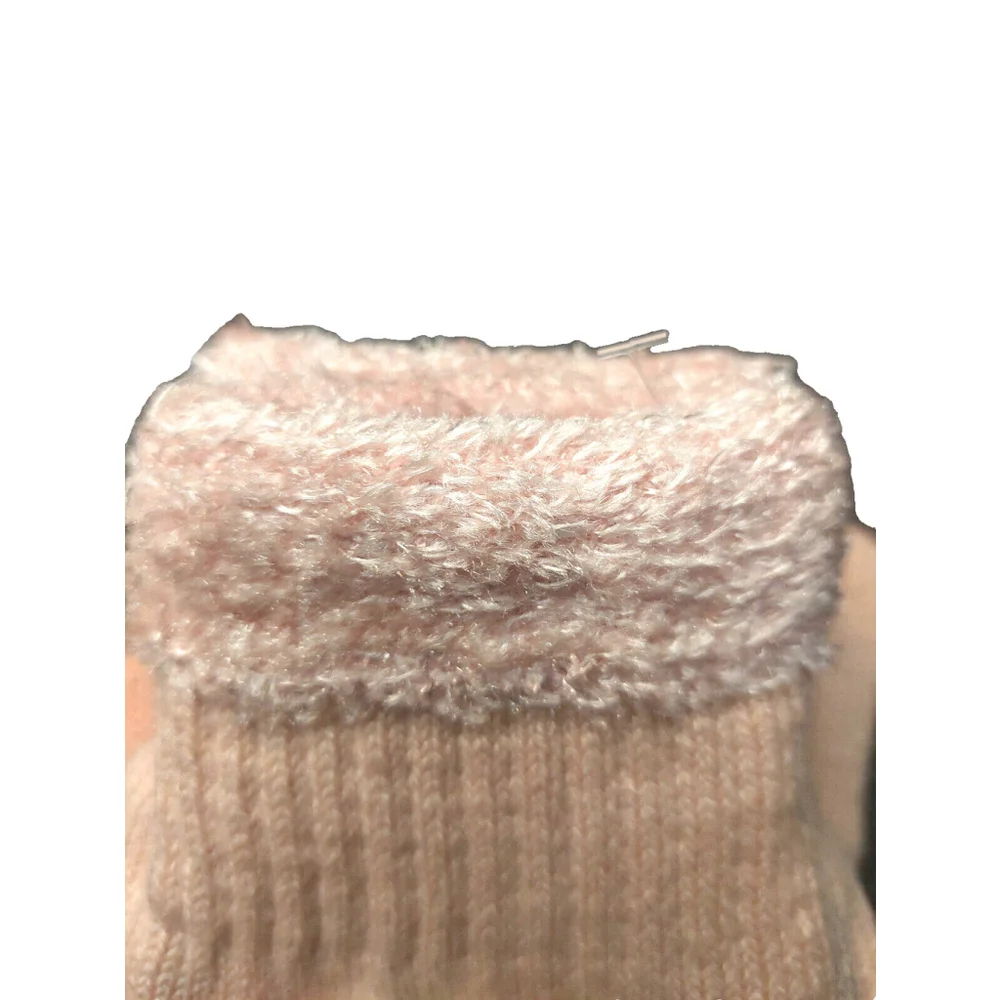 On 34th Rib Stitch Fuzzy Cuff Blush/Pink Knit Gloves Sz One Size NWT